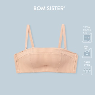 Áo lót mút mỏng cúp ngang không gọng màu trơn chuyên mặc trang phục hở vai BOM SISTER A9300
