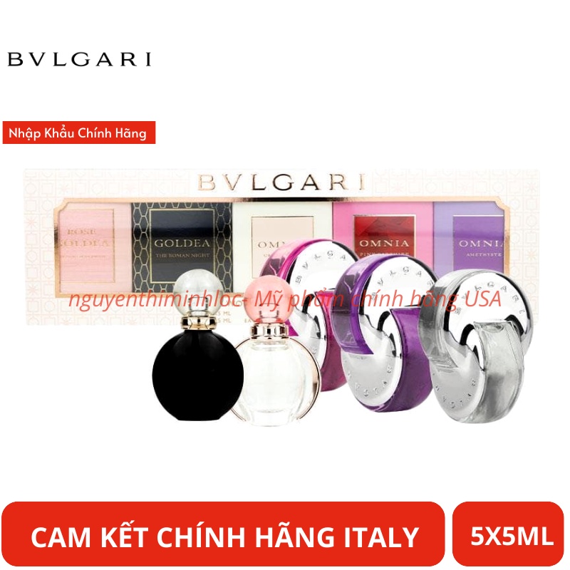 Gift Set Nước Hoa Nữ 5 Chai Mini Bvlgari The Women’s Gift Collection (5 mùi)