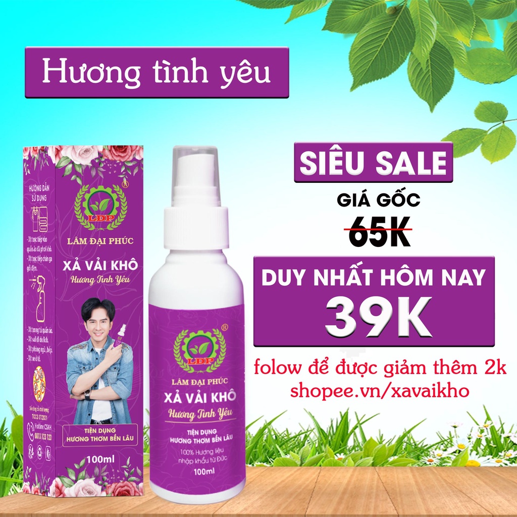 Nước xịt Xả vải khô Lâm Đại Phúc, Xịt thơm tinh dầu comfor, downy, nước hoa, Xịt một lần lưu hương cả ngày dài