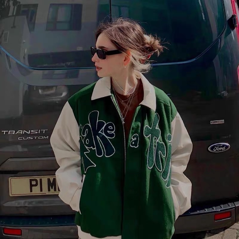 Áo Khoác Bóng Chày Hoạ Tiết Thêu Thời Trang Nam Nữ 2022