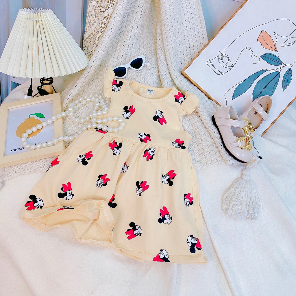 VAY49 - Váy bé gái, Váy cotton cộc tay cho bé gái từ 8-18kg, Richkid123
