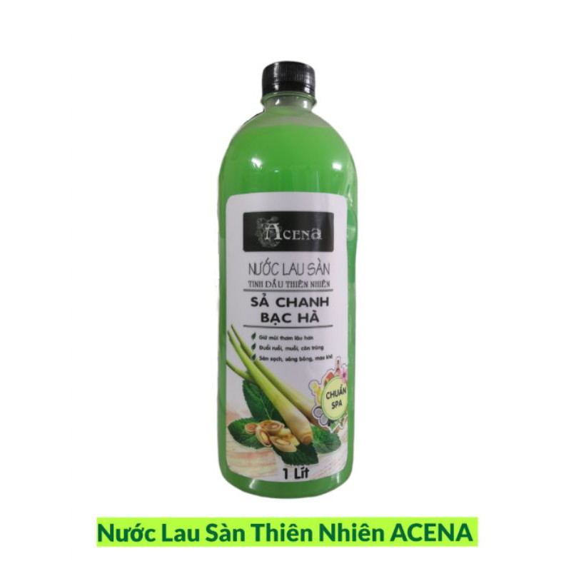 Nước Lau Sàn Tinh Dầu Thiên Nhiên Sả Chanh Bạc Hà 1000ML Đậm Đặc, Chuyên Spa ACENA