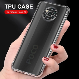 Ốp điện thoại TPU mềm trong suốt chống sốc cho Xiaomi Poco X3 Nfc