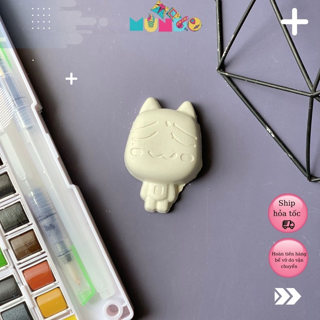 Combo 6 tượng tô màu cao cấp chọn mẫu SIZE S Hoạt Hình Gấu Pooh, Melody, Spider Man,  tượng thạch cao MUNDO