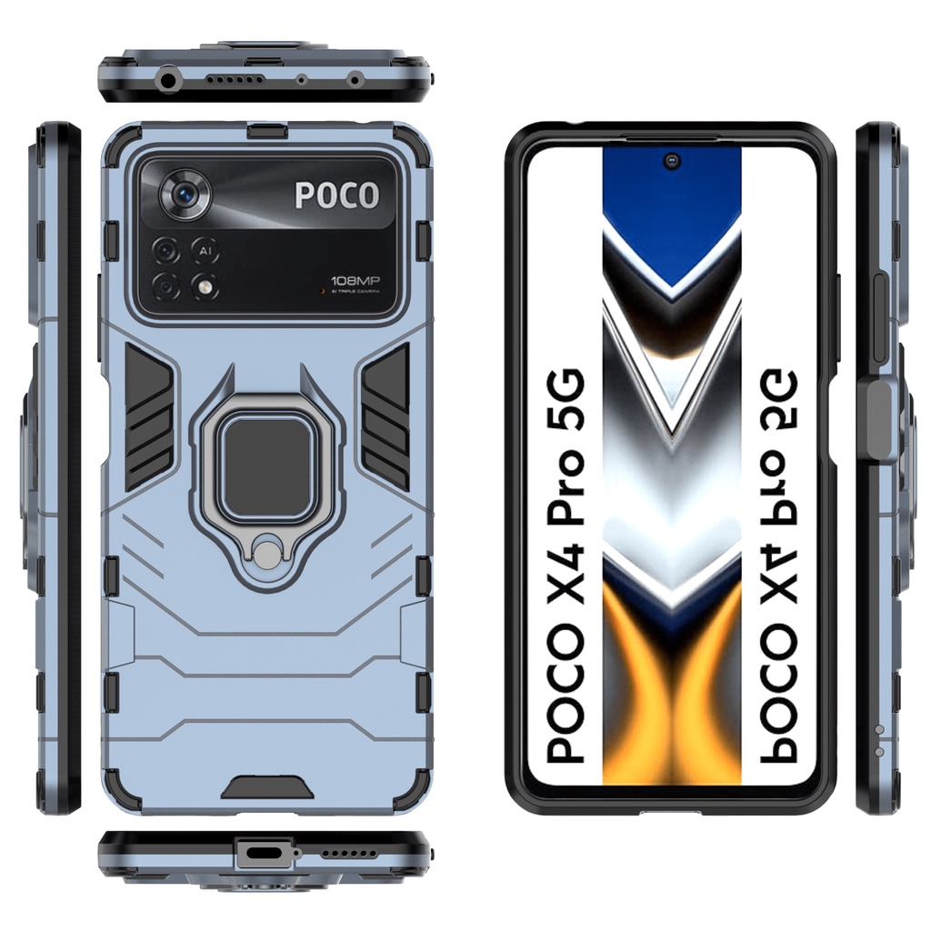 Ốp lưng Poco X4 Pro 5G Iron Man Iring chống sốc chống va đập mạnh giá đỡ xem phim