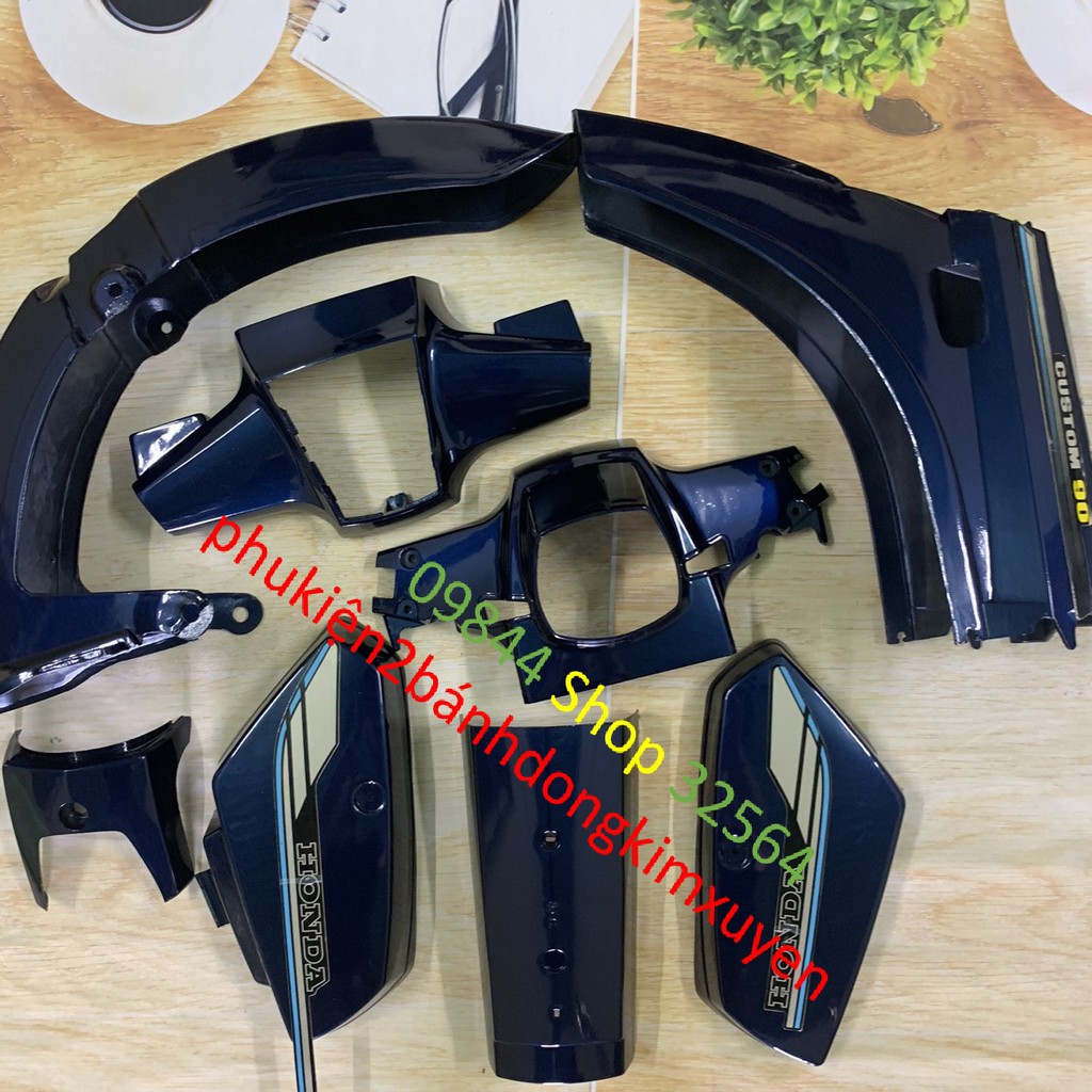 Dàn áo xe CUB 82 MÀU XANH TÍM-vỏ nhựa xe CUB đời đầu -Mủ trắng nguyên sinh ABS LOẠI 1