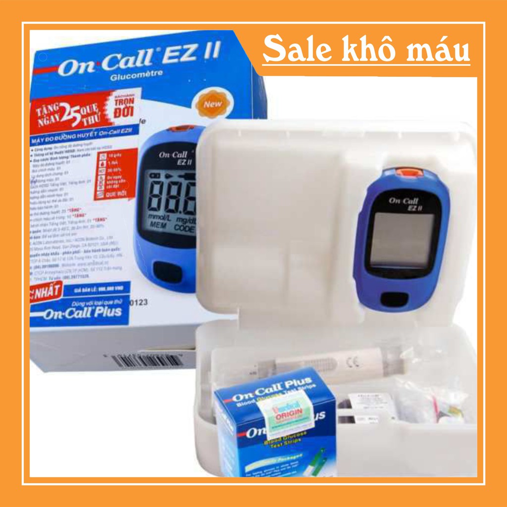 (có sẵn) Máy đo đường huyết Acon On call EZ II tặng kèm 25 que thử