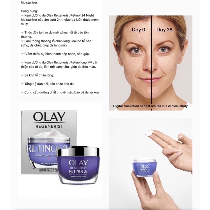 Kem Dưỡng Olay Retinol 24 Night Facial Moisturizer 48g