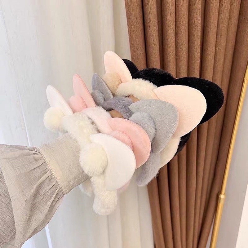 Cài tóc băng đô mèo bông cute skin care rửa mặt