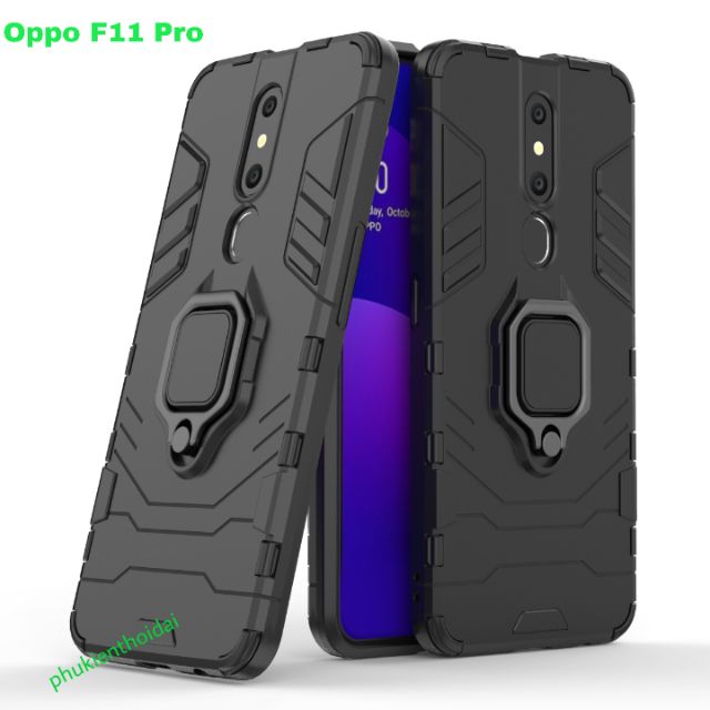 Ốp lưng Oppo F11 Pro chống sốc Iron Man Iring cao cấp giá đỡ xem phim