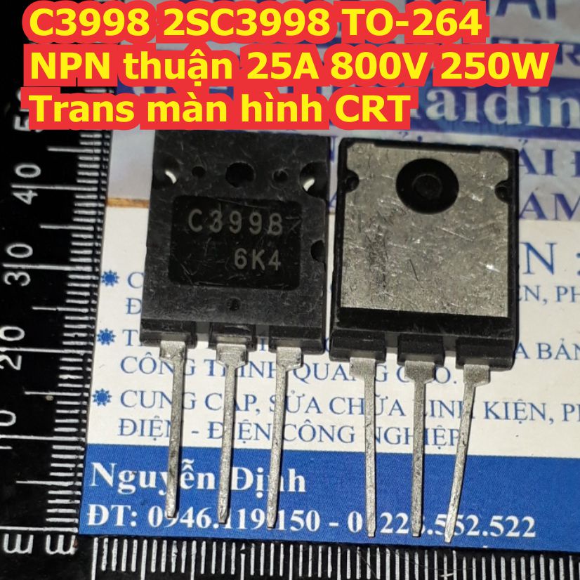 C3998 2SC3998 3998 TO-264 NPN thuận 25A 800V 250W Trans màn hình CRT kde4569