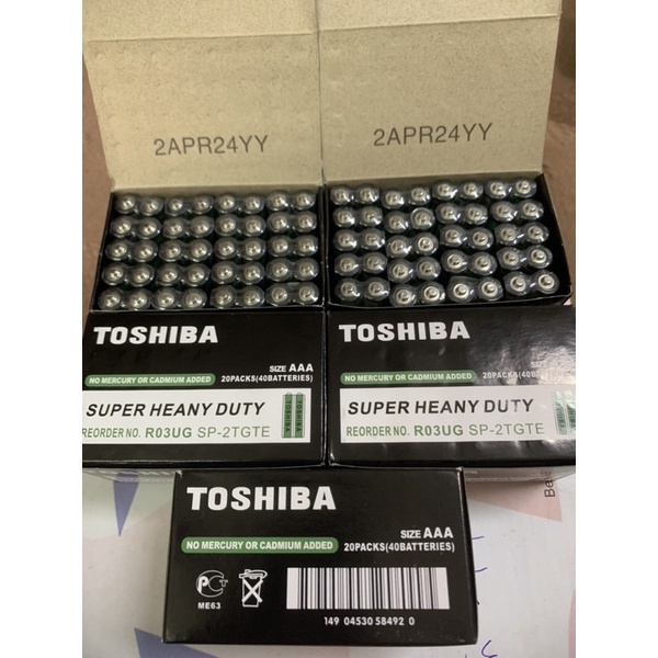 40 viên pin aaa Toshiba 1.5V - dùng cho remote , đồ chơi vv