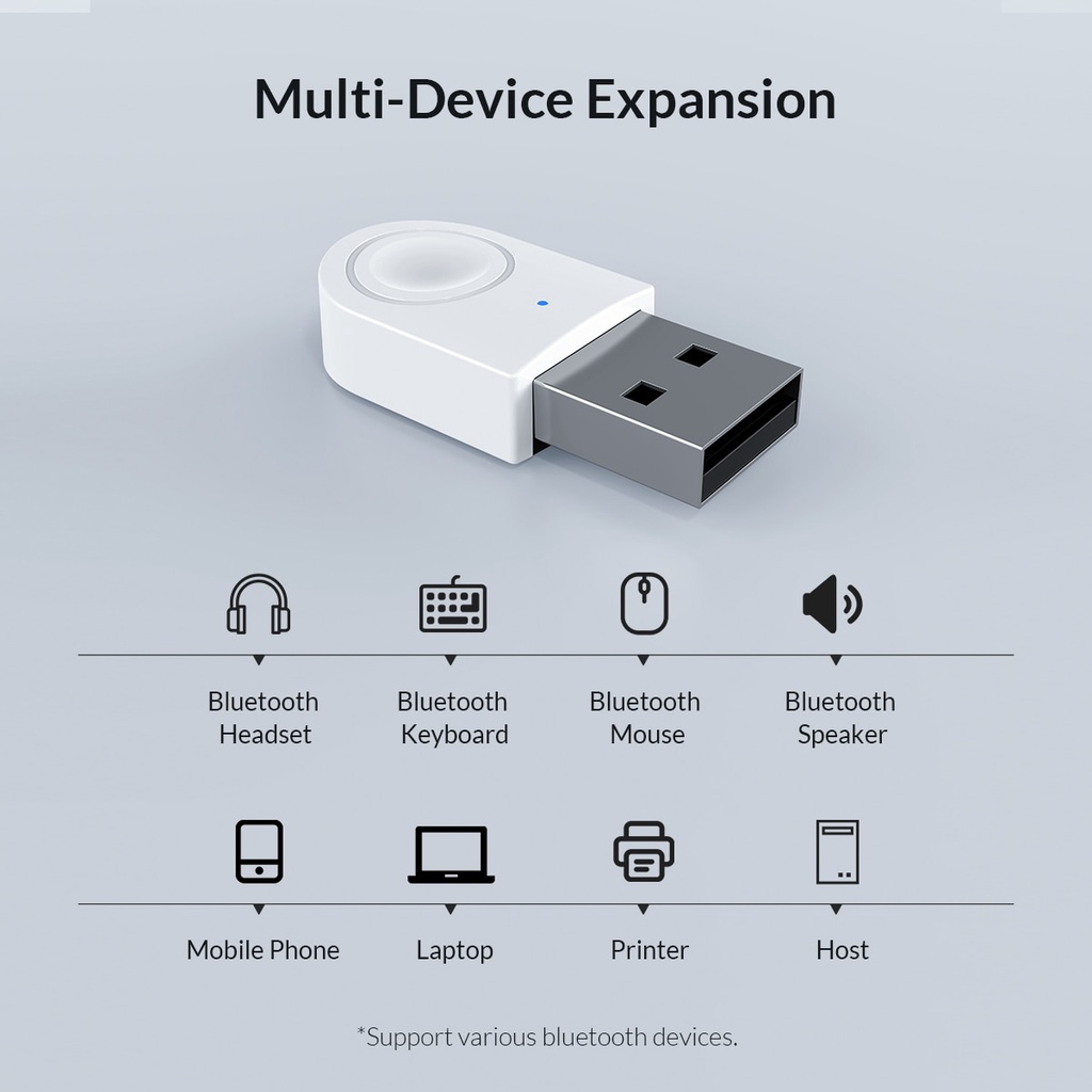 Bộ chuyển đổi ORICO Usb Bluetooth 5.0 Orico Bta-608 hỗ trợ truyền dữ liệu thích hợp cho bàn phím/laptop/PC Windows7/8/10