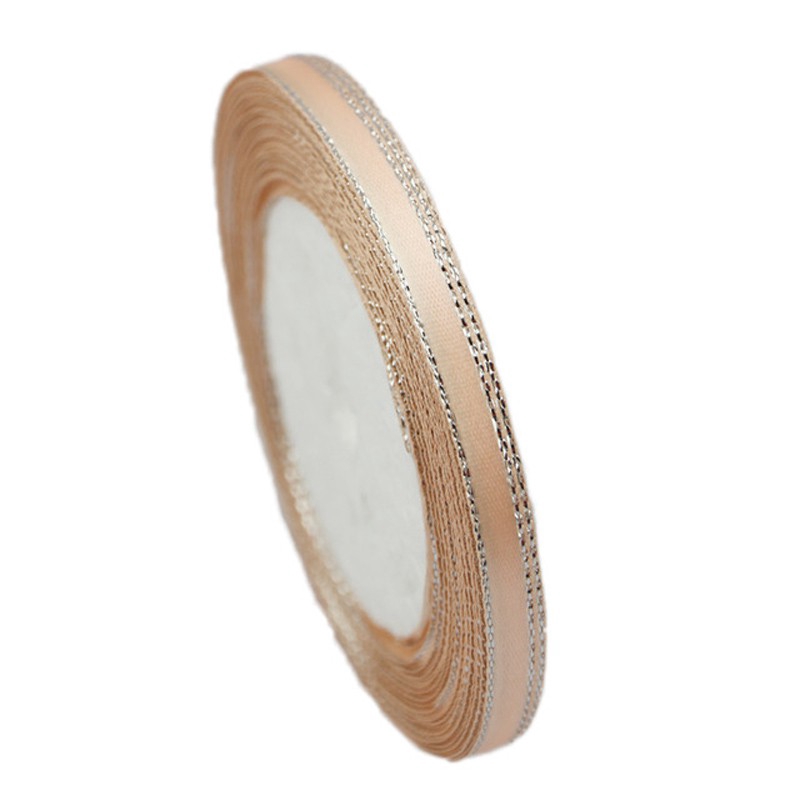 Cuộn dây ruy băng satin màu bạc 6mm dài 25 yard chất lượng cao