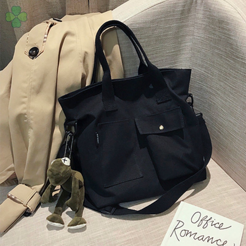 Túi Xách Canvas Cỡ Lớn Phong Cách retro Thời Trang Hàn Quốc