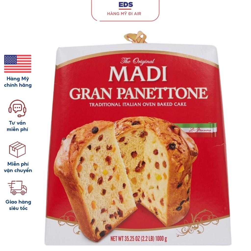 Bánh Madi Gran Panettone date t7/2024 1kg Truyền Thống Của Ý - EDS Hàng Mỹ