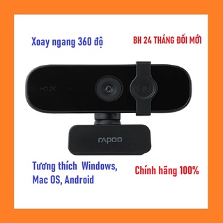 Webcam Rapoo C280 C260 C200 2K 1080P 720P, xoay 360 độ, micro khử tiếng ồn, CHÍNH HÃNG 100%-BH 24 THÁNG ĐỔ thumbnail