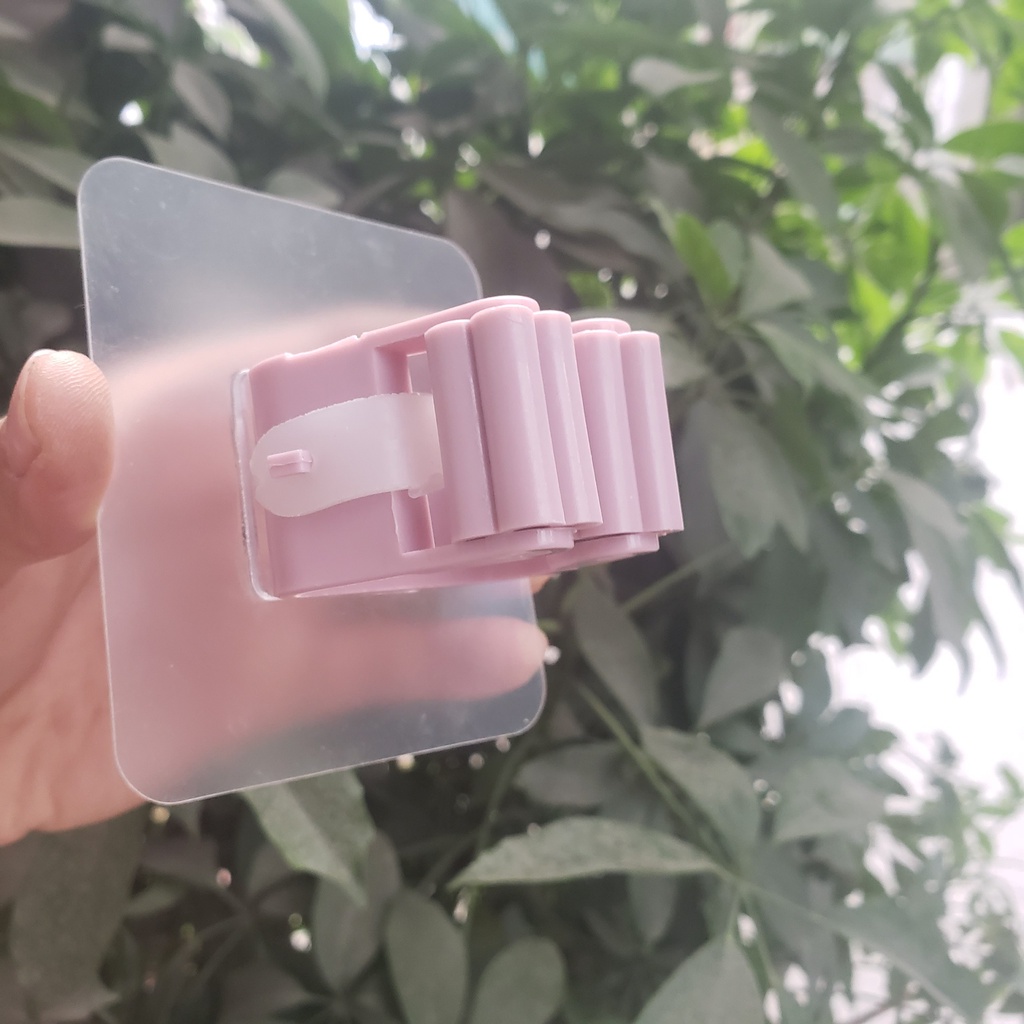Móc kẹp cây lau nhà tấm dán rộng keo cực dày chắc chịu lực lên tới 7kg