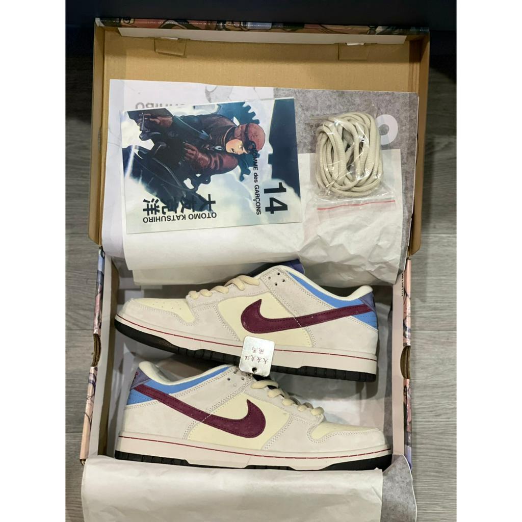Giày Thể Thao SB Dunk Low Otomo Katsuhiro &quot;Steamboy&quot; OST Giày SB Xám Xanh Da Lộn Vệt Đỏ Tím