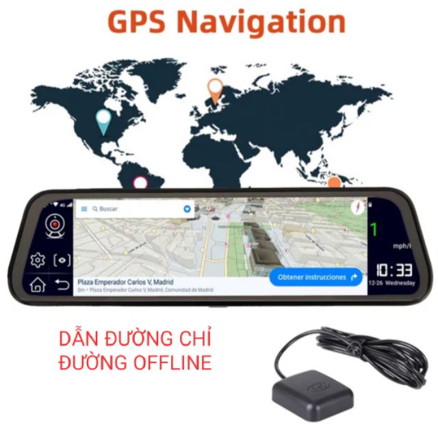 Camera hành trình gương M394G PRO  Wifi GPS | BigBuy360 - bigbuy360.vn