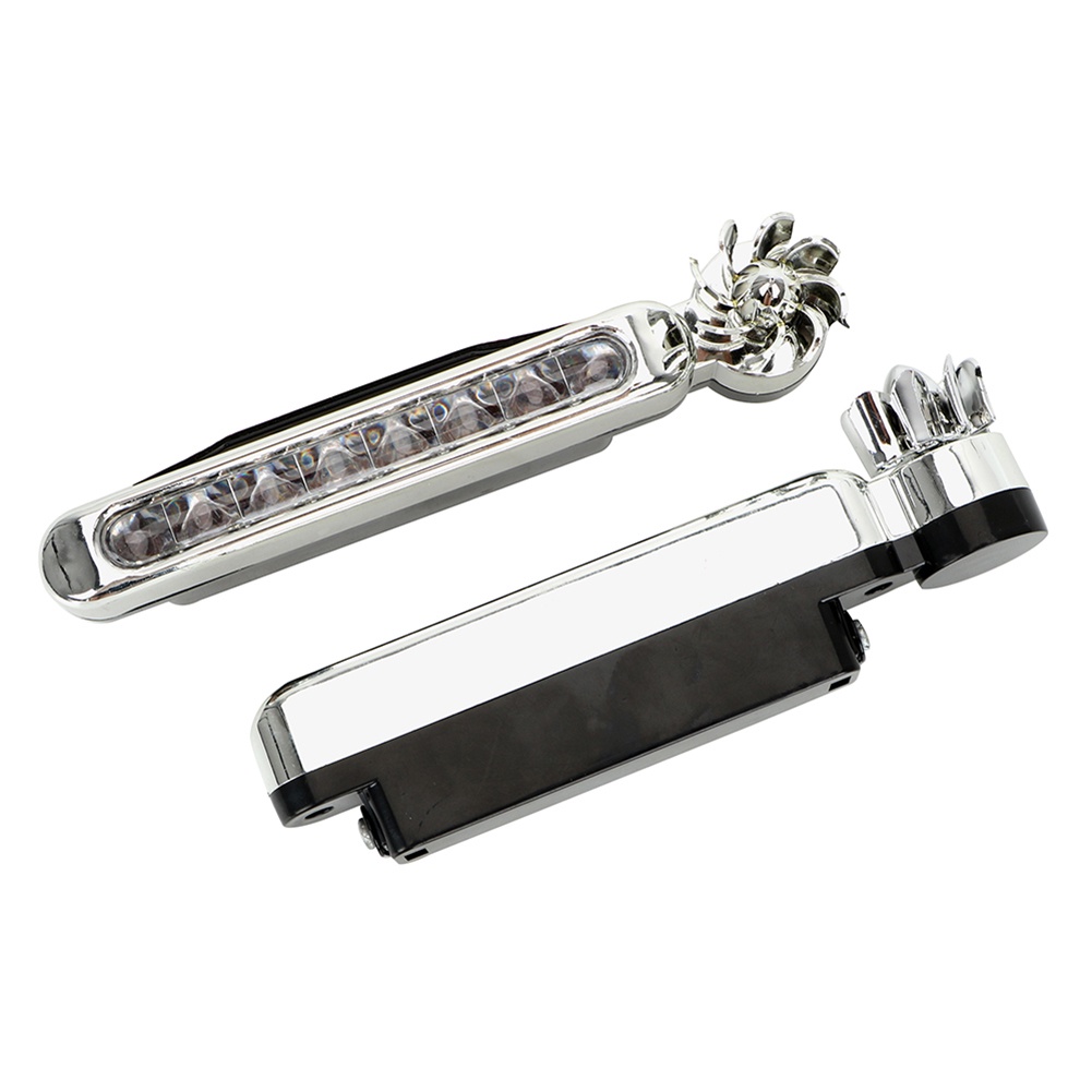 Set 2 đèn LED DRL chạy bằng năng lượng gió kèm quạt xoay dùng trang trí xe hơi