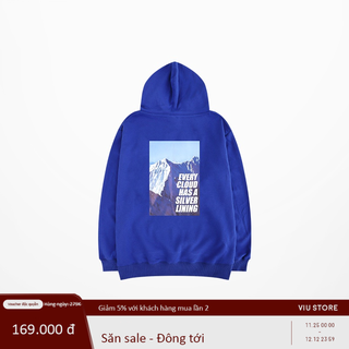 [NY1379] Áo hoodie dài tay trùm đầu in hình Núi (NELLY)