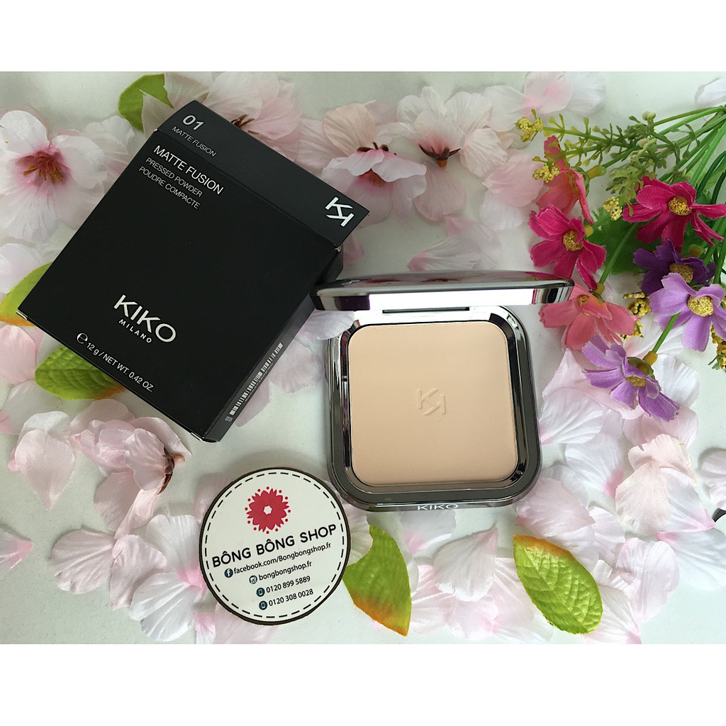 (Chuẩn Pháp) PHẤN PHỦ KIKO MATTE FUSION PRESSED POWDER 01 Beige Rose