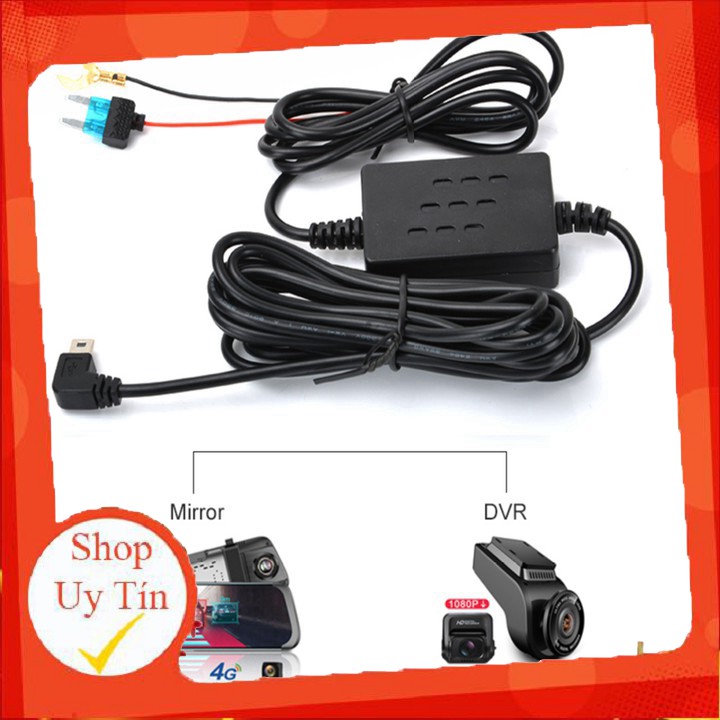 Dây Nguồn Camera Hành Trình Mini USB Cắm Trực Tiếp Bình Ắc Quy 5V 3A – Dây nguồn trực tiếp (Màu đen) C