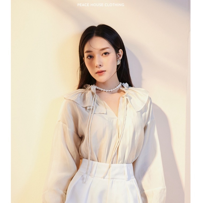 Áo sơ mi cổ bèo silk , Peace House Clothing