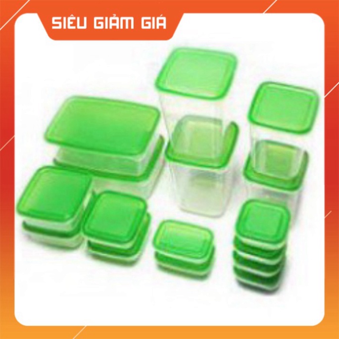 SET 17 HỘP ĐỰNG THỨC ĂN BỎ TỦ LẠNH CÓ NẮP ĐẬY KÍN AN TOÀN shop KUMO