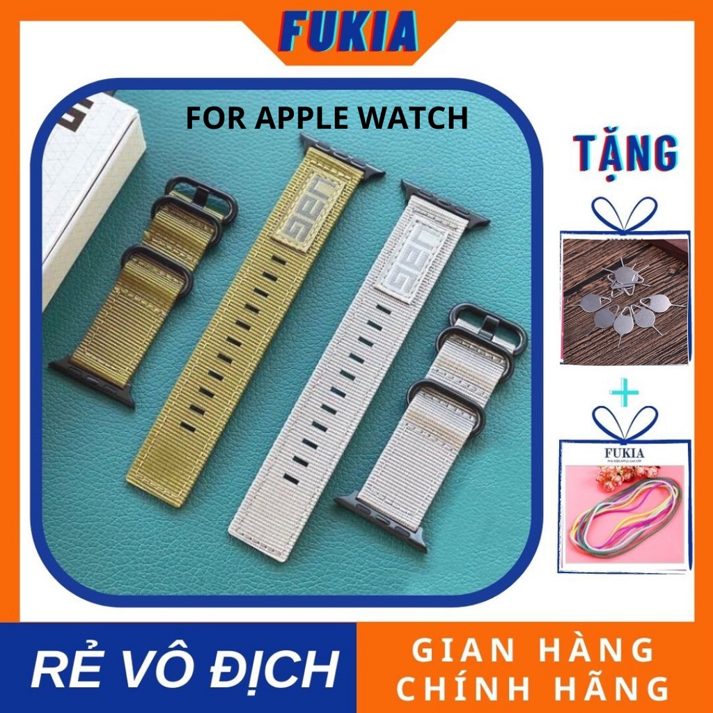 Dây đeo vải U.A.G bản nhỏ cho Apple Watch đồng Hồ Thông Minh iWatch 1/2/3/4/5/6/7/SE Size 38/40/41/42/44/45mm