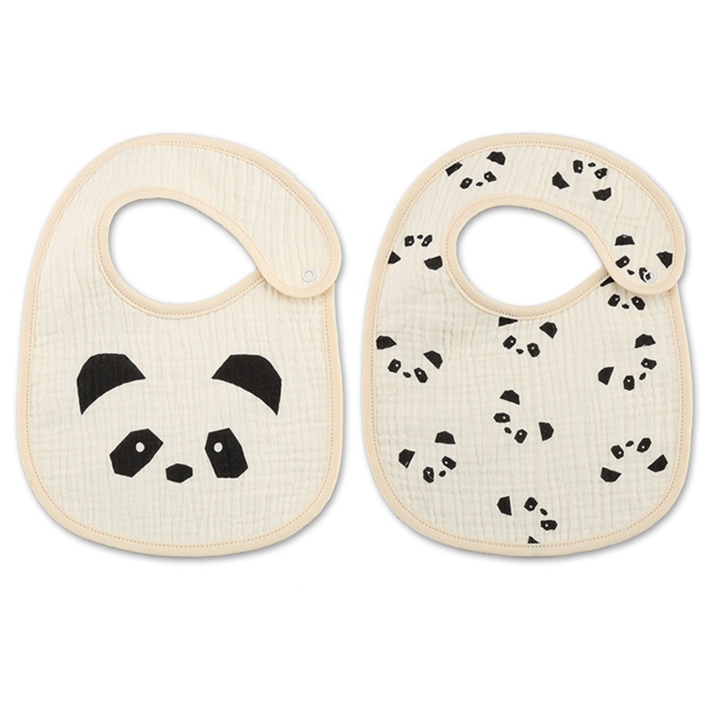 Set 2 Yếm Ăn Cotton Chống Nước Dành Cho Bé Trai Gái