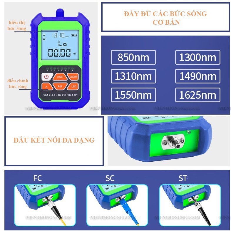 Máy đo công suất cáp quang mini nhỏ gọn , test lan rj45