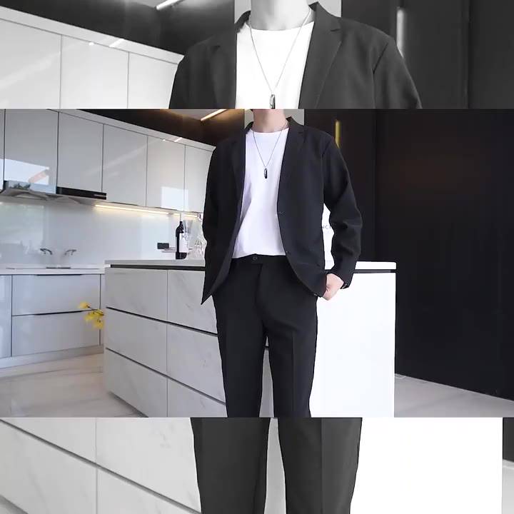 Áo blazer nam form rộng, Áo khoác blazer nam 4 màu đen trắng xám be phong cách Hàn Quốc | BigBuy360 - bigbuy360.vn