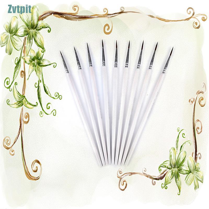 Set 10 cọ vẽ tranh màu trắng chuyên dụng chất lượng cao