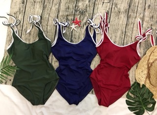Bikini buộc nơ viền trắng( nhiều màu)