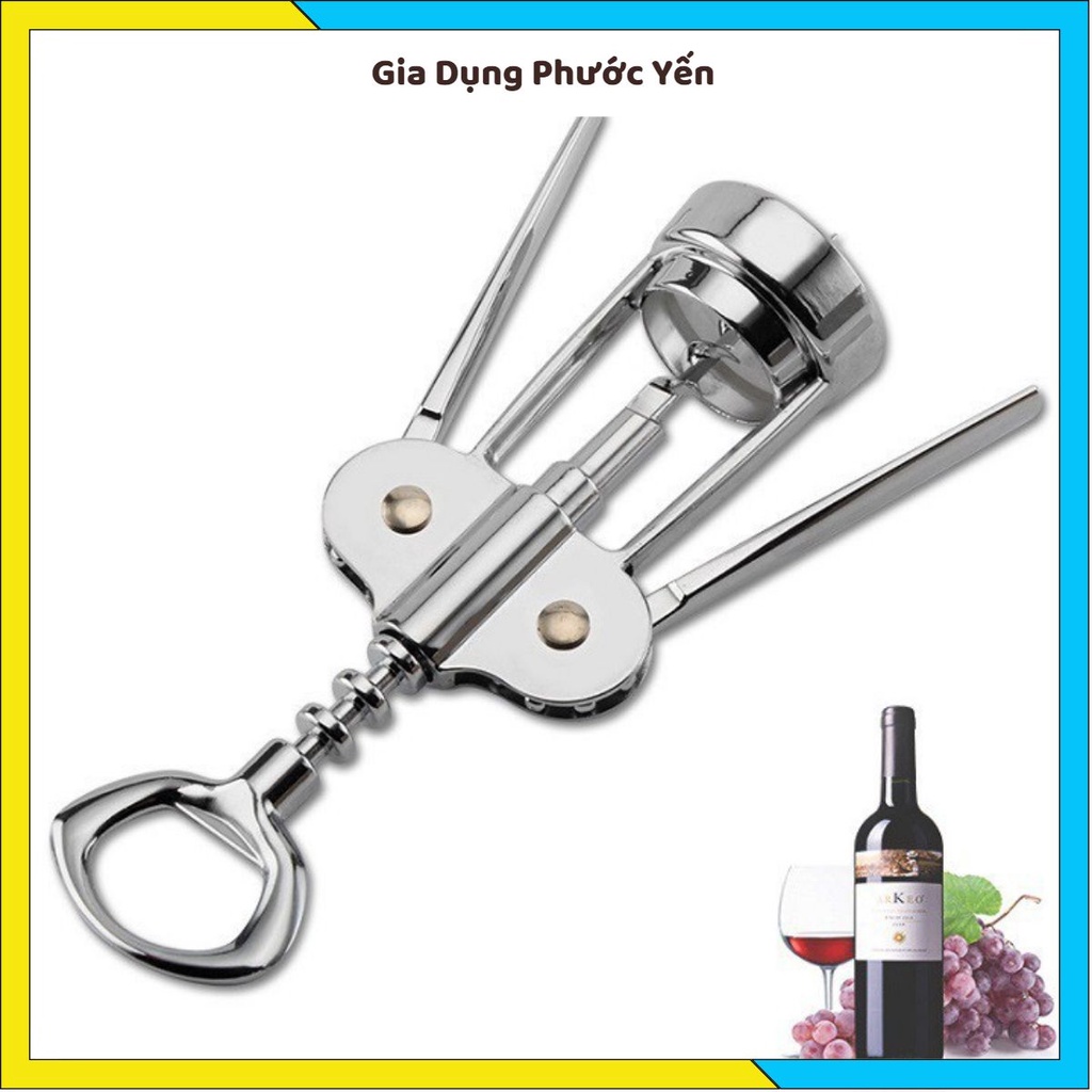 Dụng cụ mở nắp chai rượu vang inox đa năng [Chuột Vàng 28]