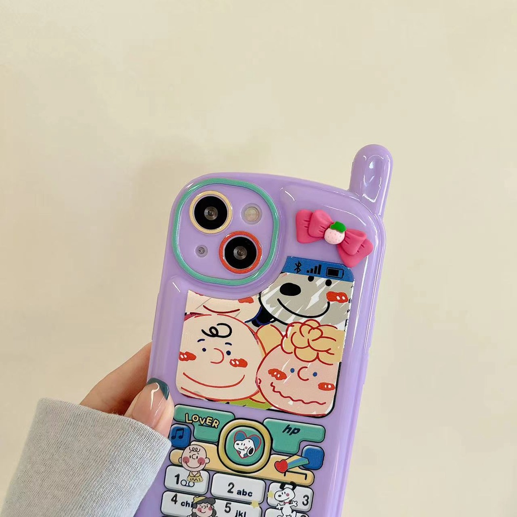 Ốp Điện Thoại Họa Tiết Hoạt Hình Snoopy / Gấu Hồng Dễ Thương Chống Sốc Cho iPhone 14 / 13 / 12 / 11 / XS