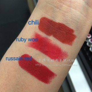 Son Mac retro matte lipstick màu Chilli, ruby woo