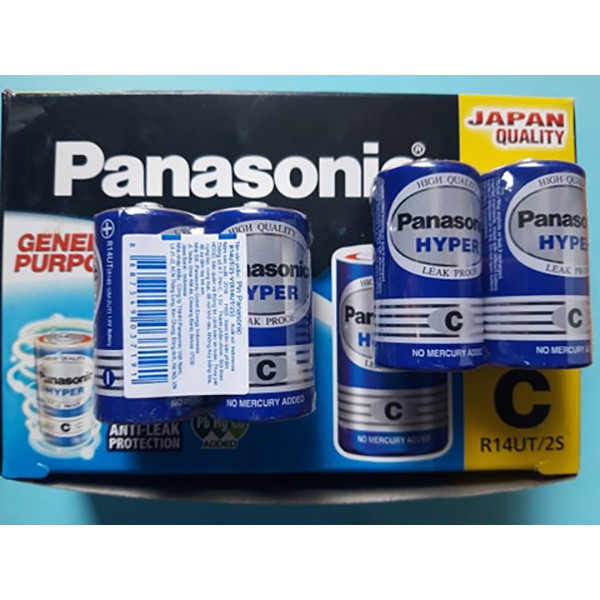 Pin đại Panasonic R20UT/2S - Dùng cho đồng hồ, đèn pin, bếp gas