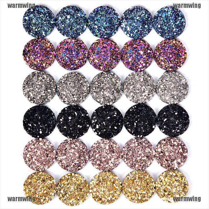 Bộ 50 Hạt Nhựa Cabochon 12mm Tự Làm Trang Sức Lưng