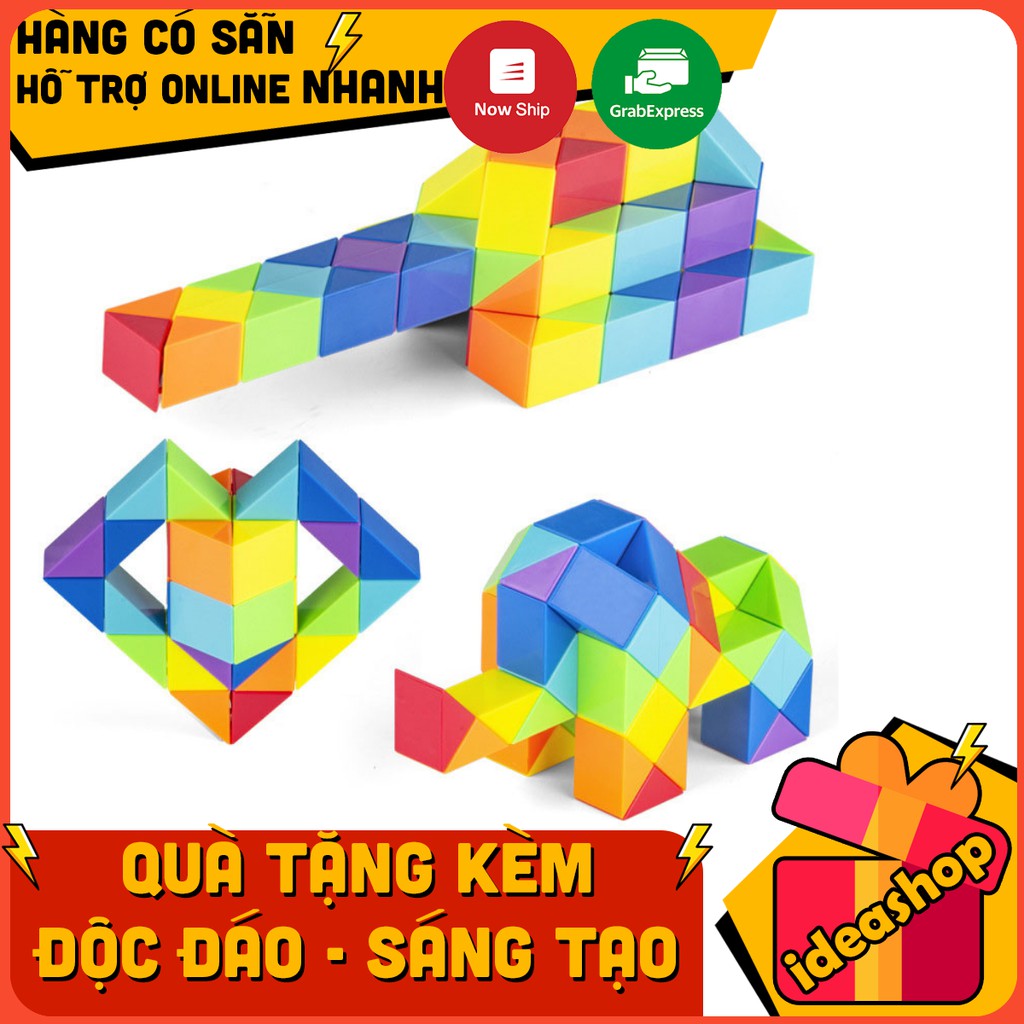 Rubik rắn màu cầu vồng 72 đoạn Đồ chơi tư duy thông minh cho bé Quà tặng thiếu nhi Quà sinh nhật cho bé ngày 1/6