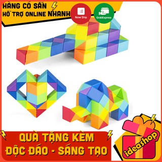 Rubik rắn 72 đoạn màu Cầu Vồng Đồ chơi thông minh tư duy trí tuệ cho bé Quà tặng thiếu Nhi 1/6