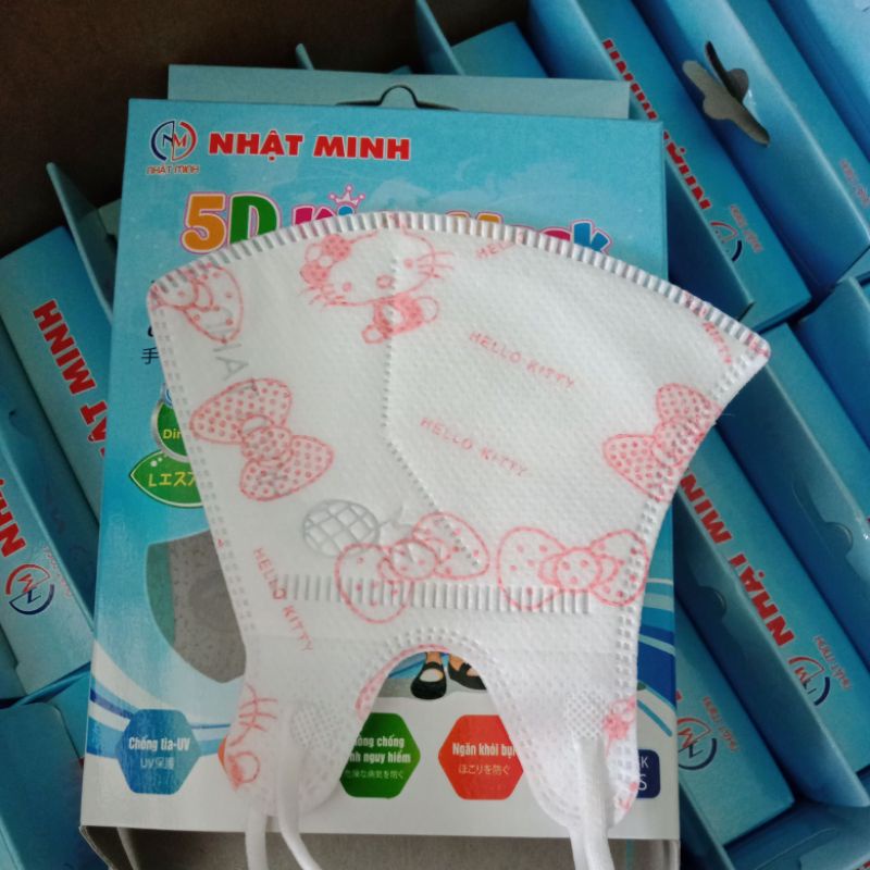 Khẩu trang 5D TRẺ EM NHẬT MINH  Ngăn ngừa bui, vi khuẩn, các bệnh lây truyền qua đường hô hấp