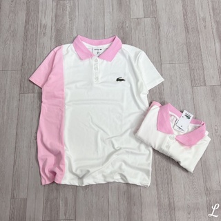 Áo polo hồng phối màu cho nữ