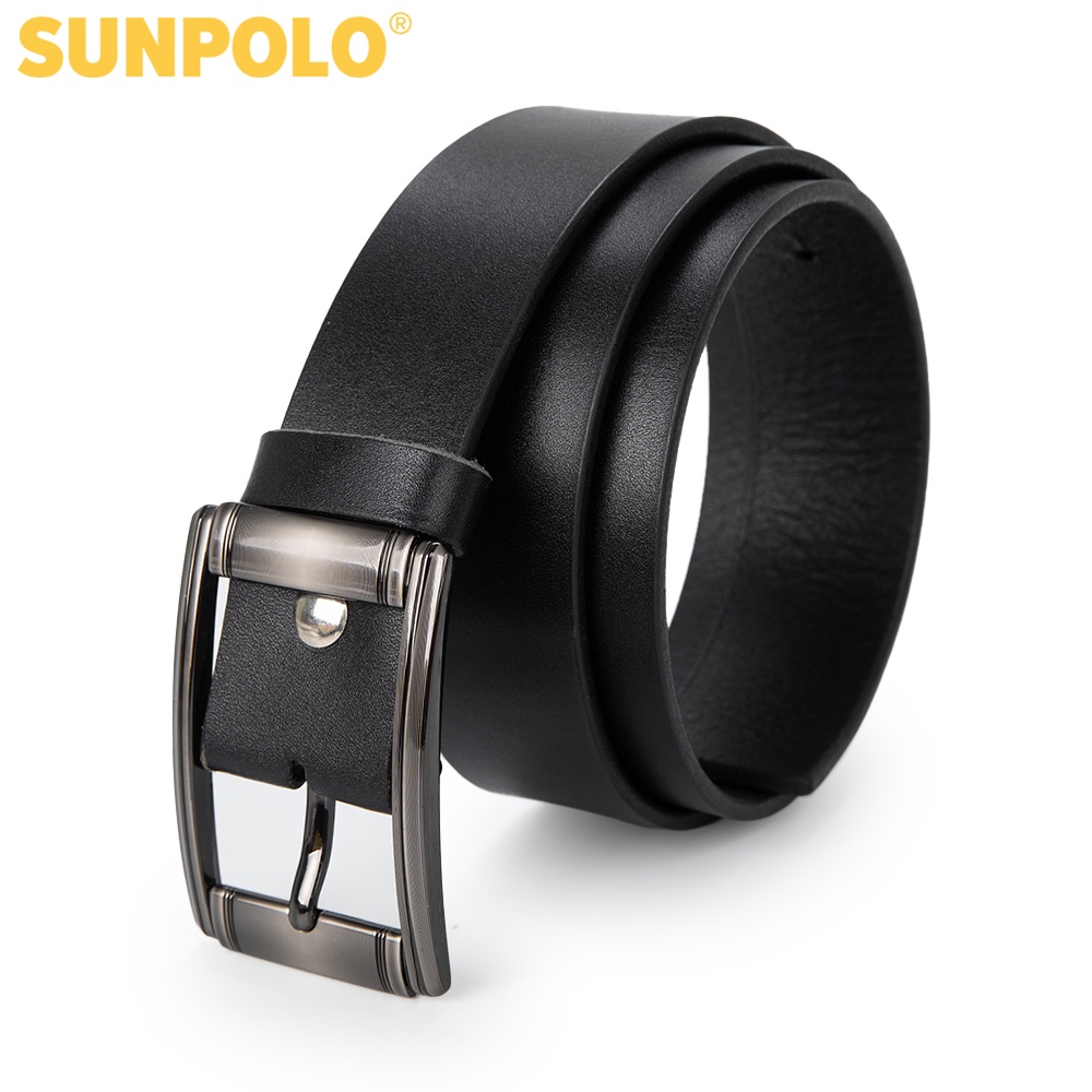 Dây nịt nam da bò SUNPOLO Đen Nâu - BS01DN