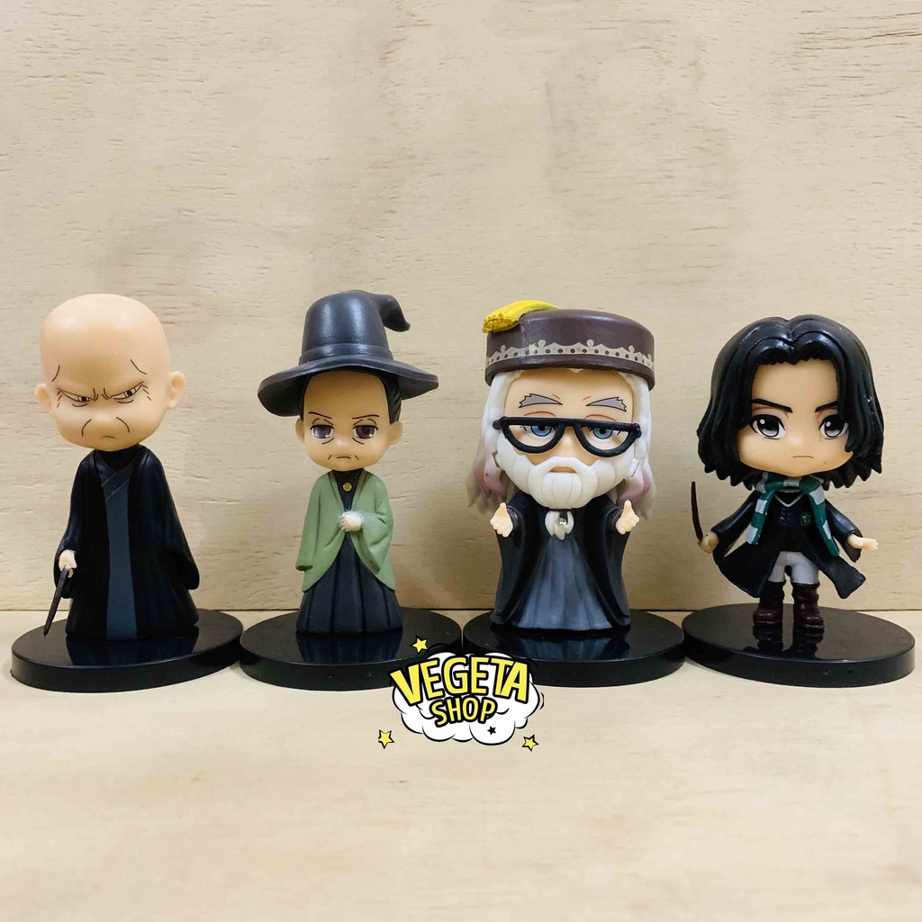 Mô hình Harry Potter Hermione Ron Draco Malfoy Dumbledore Luna Lovegood Severus Snape Minerva McGonagall Voldemort - 9cm