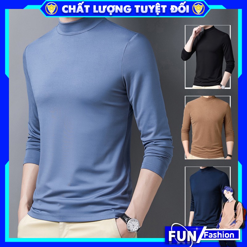 Áo thun nam FUN 💖FREESHIP💖 đẹp thu đông dài tay mã TT76-Q kiểu nỉ giữ ấm dáng thể thao giữ nhiệt đẹp