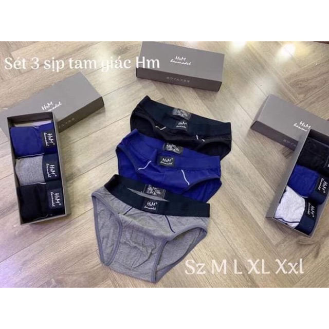 Hộp 3c quần sịp HM hộp đen cho nam