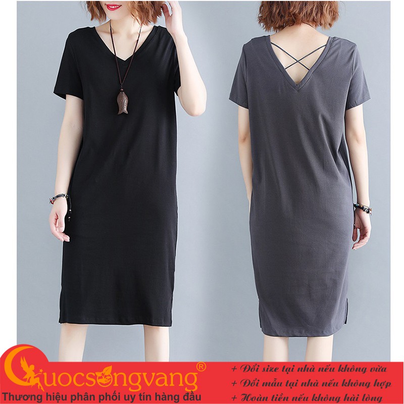 Váy đầm suông big size váy đầm thun cotton co giãn GLV160 | BigBuy360 - bigbuy360.vn
